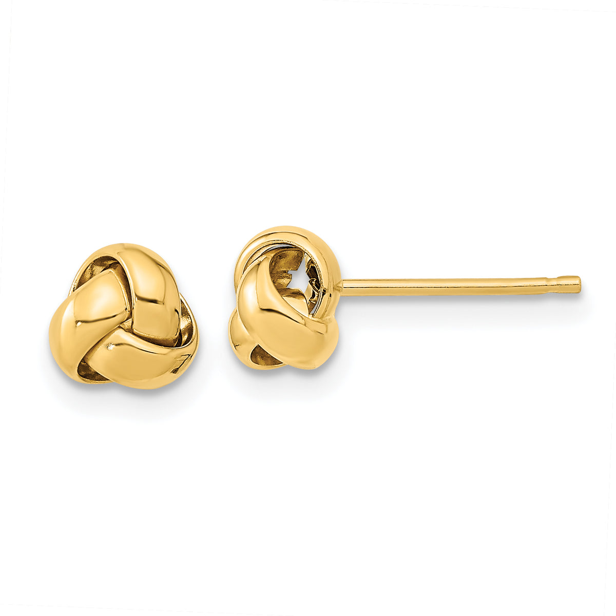 10k Gold Polished Love Knot Post Earrings