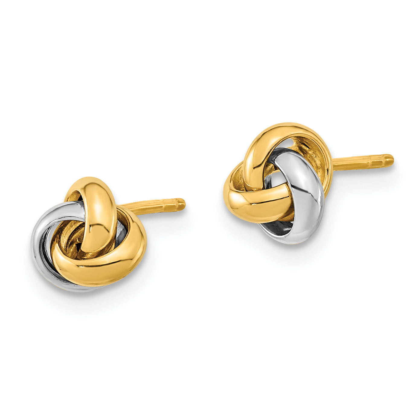 10k Two-Tone Polished Love Knot Post Earrings