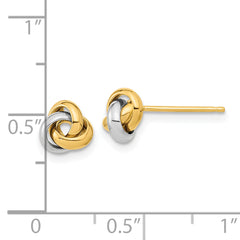 10k Two-Tone Polished Love Knot Post Earrings