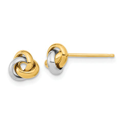 10k Two-Tone Polished Love Knot Post Earrings