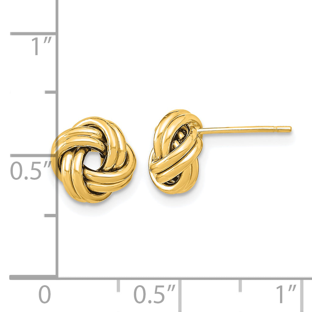 10k Polished Double Love Knot Post Earrings