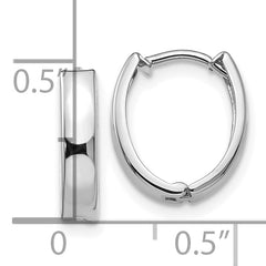 10k White Gold Polished Hinged Hoop Earrings