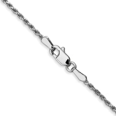 10k White Gold 1.3mm D/C Machine Made Rope Chain