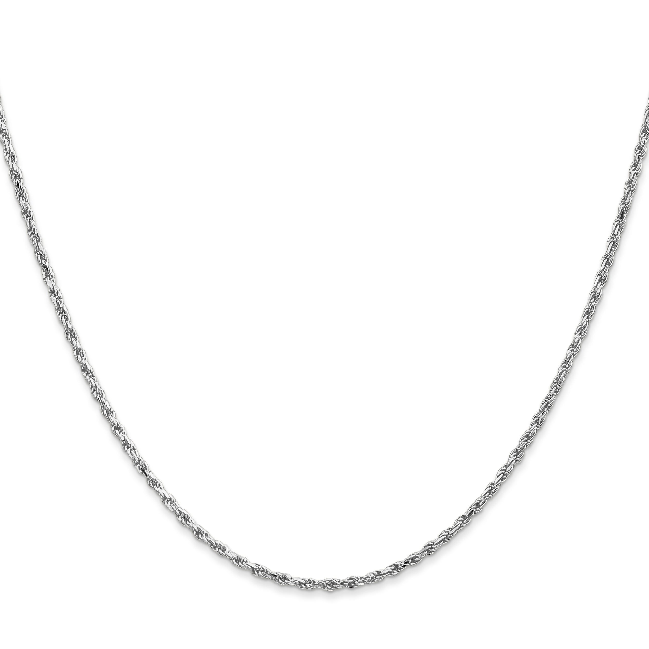 10k White Gold 1.6mm D/C Machine Made Rope Chain