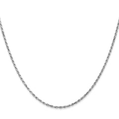 10k White Gold 1.6mm D/C Machine Made Rope Chain