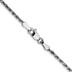 10k White Gold 1.6mm D/C Machine Made Rope Chain