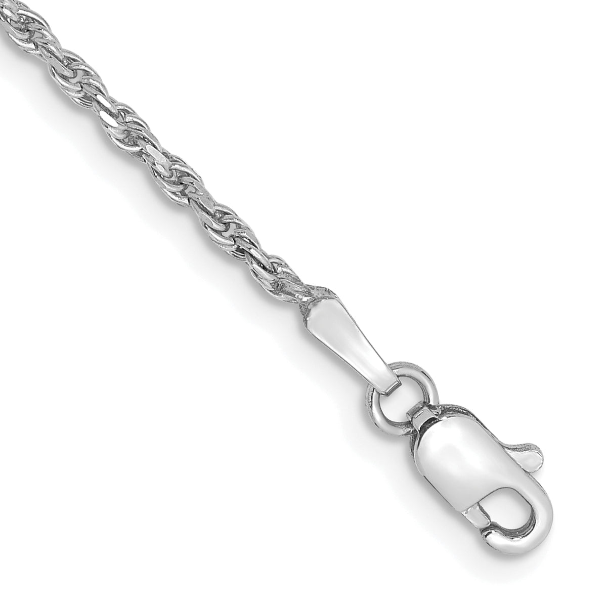 10k White Gold 1.6mm D/C Machine Made Rope Chain