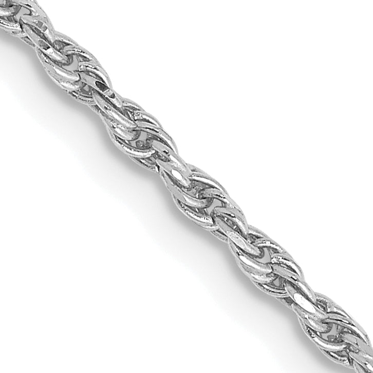 10k White Gold 1.6mm D/C Machine Made Rope Chain