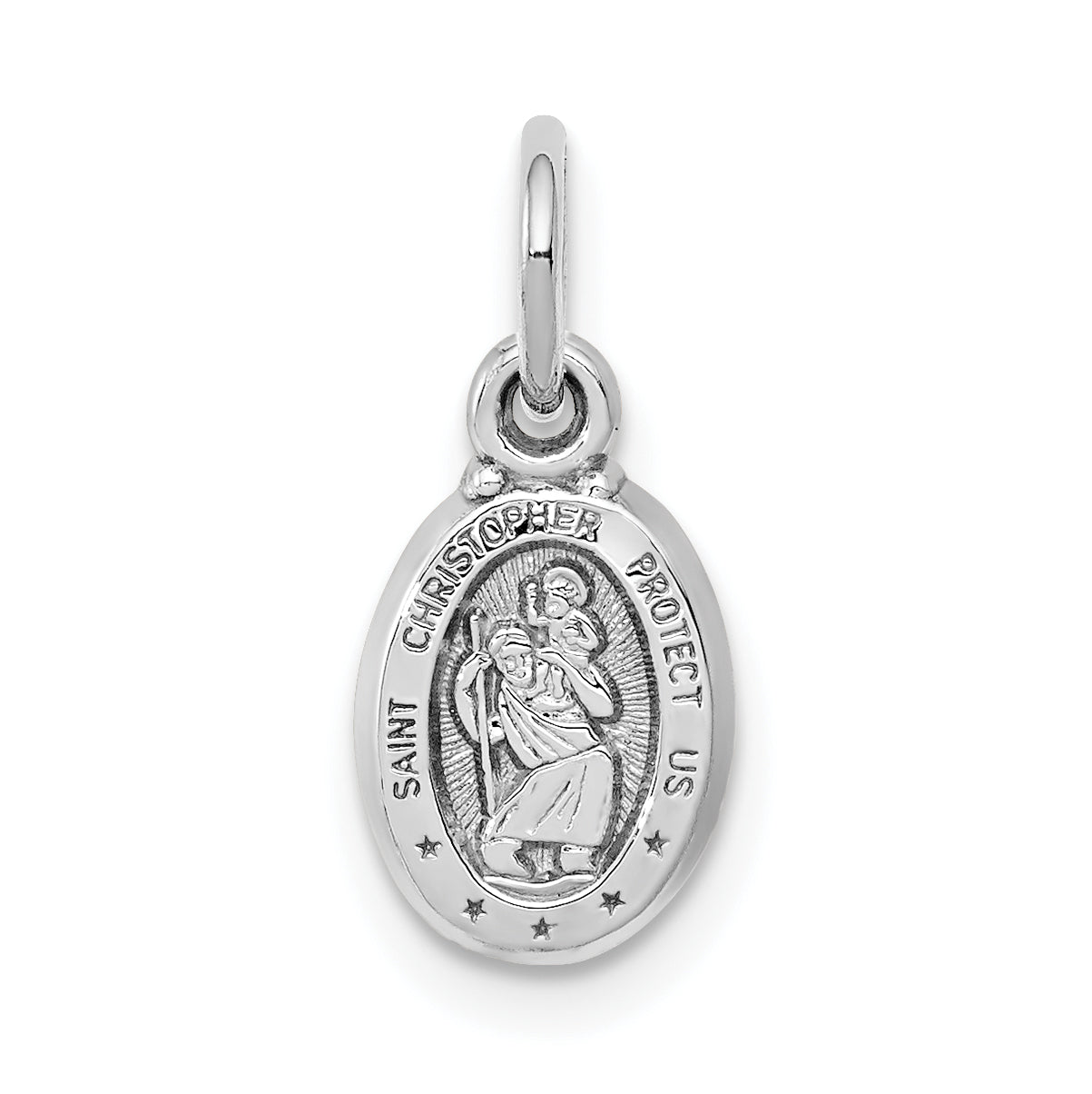 10K White Gold St. Christopher Medal