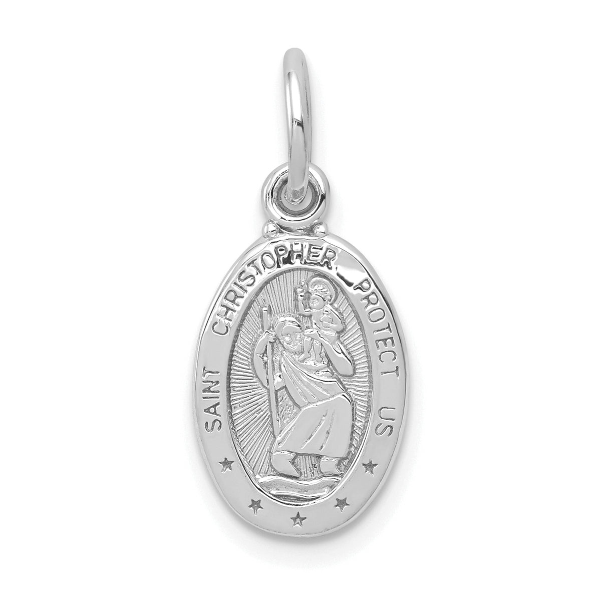 10K White Gold St. Christopher Medal