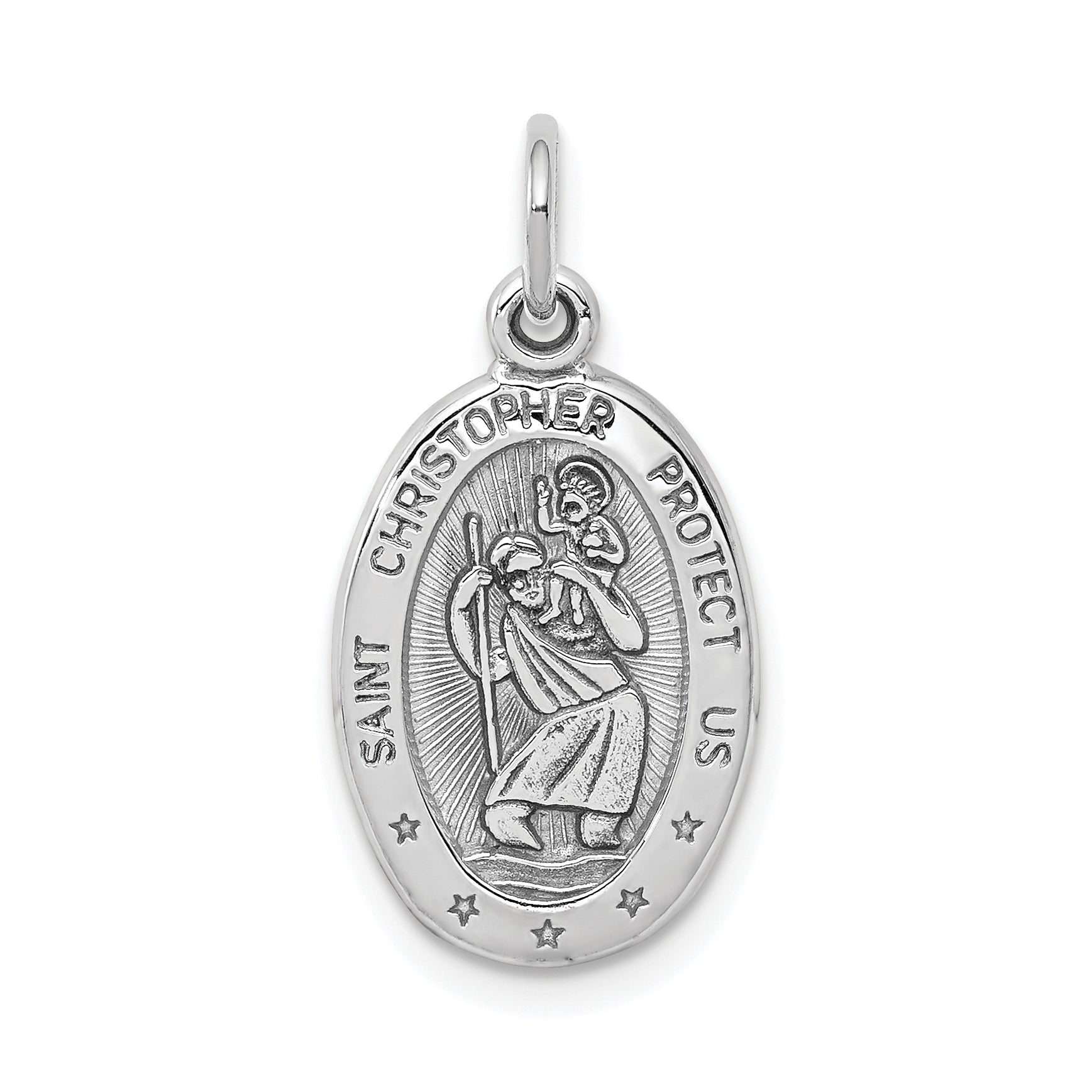 10K White Gold St. Christopher Medal