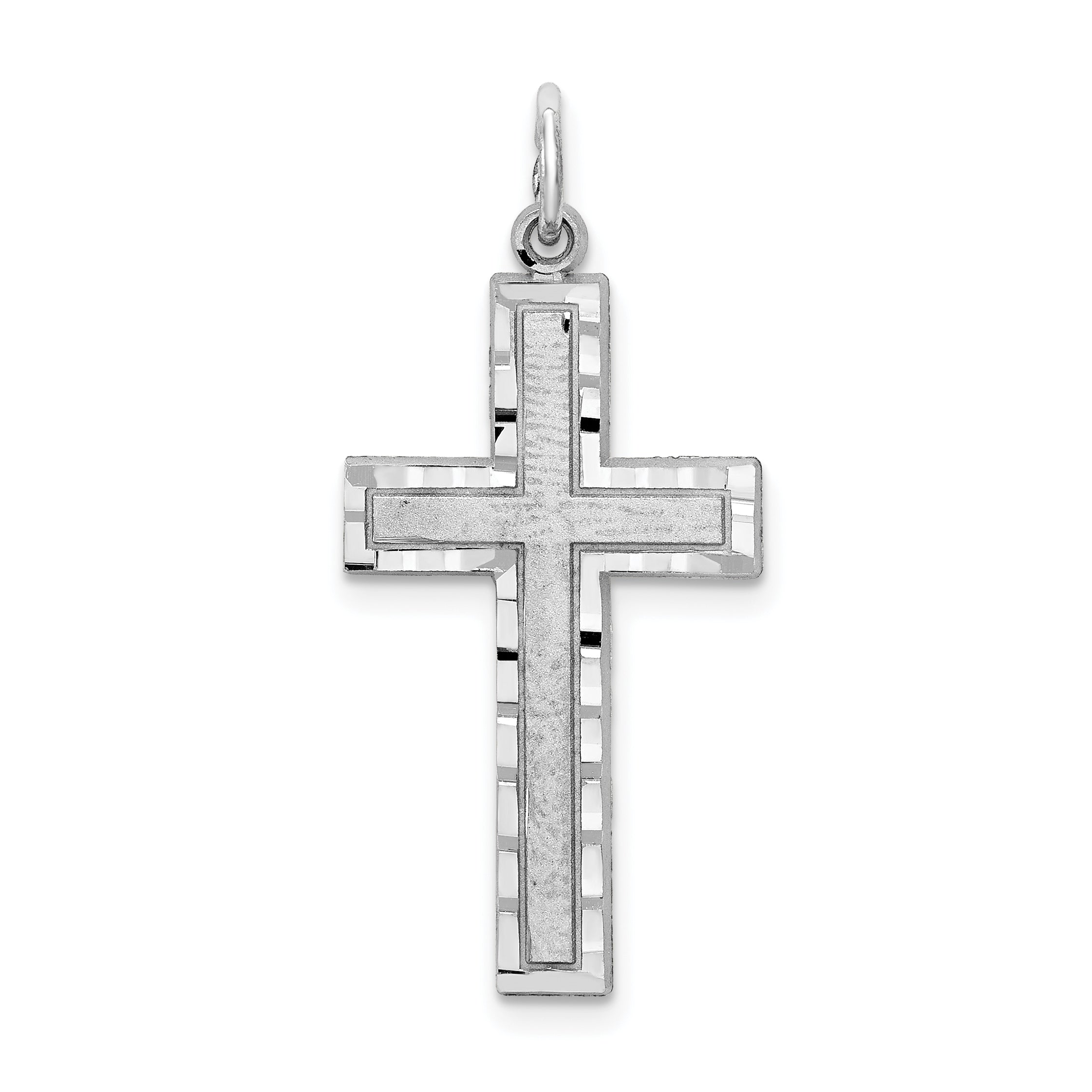 10K White Gold Cross Charm