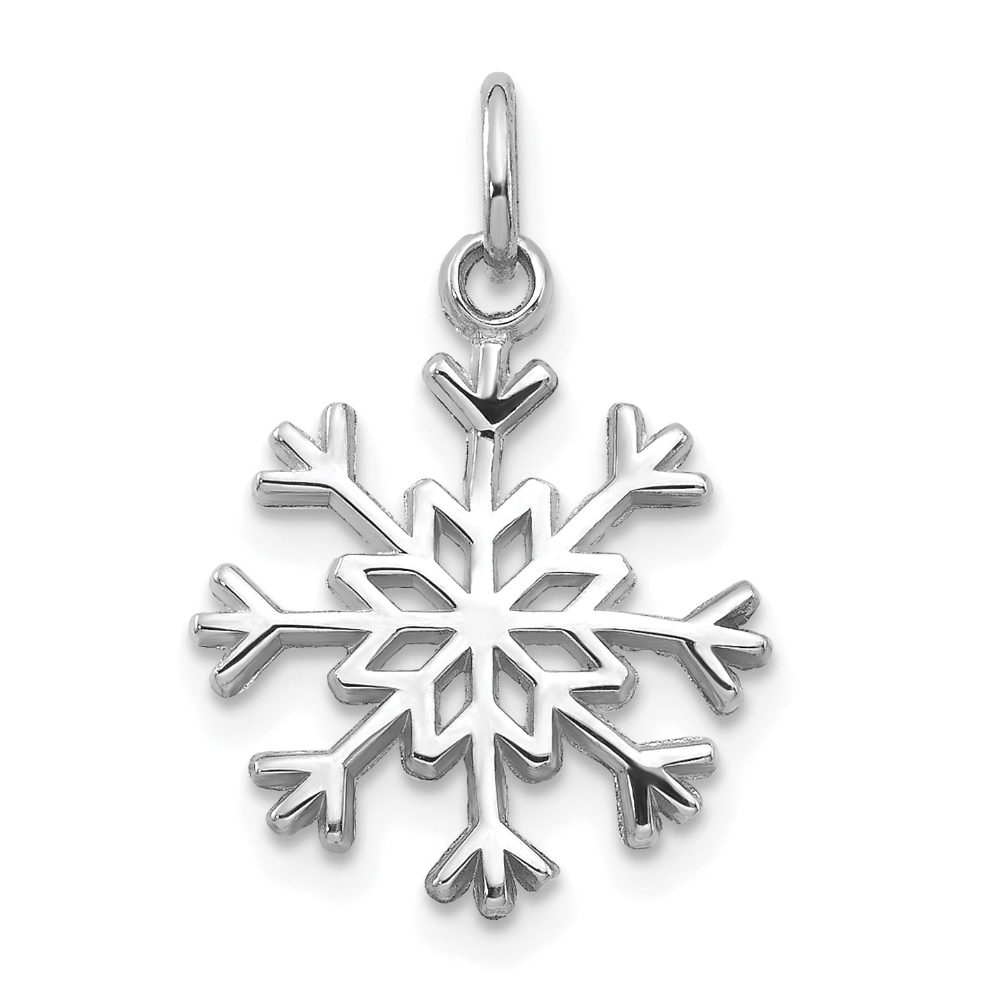 10k White Gold Snowflake Charm