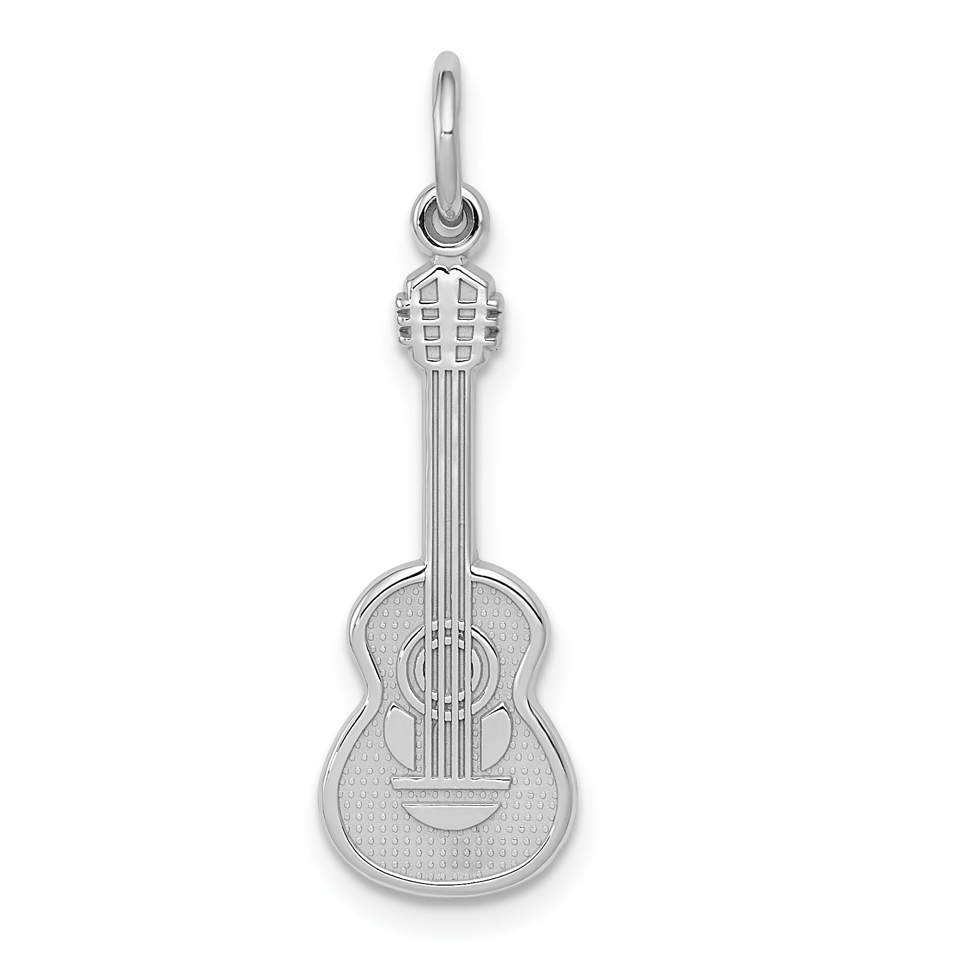 10k White Gold Guitar Charm