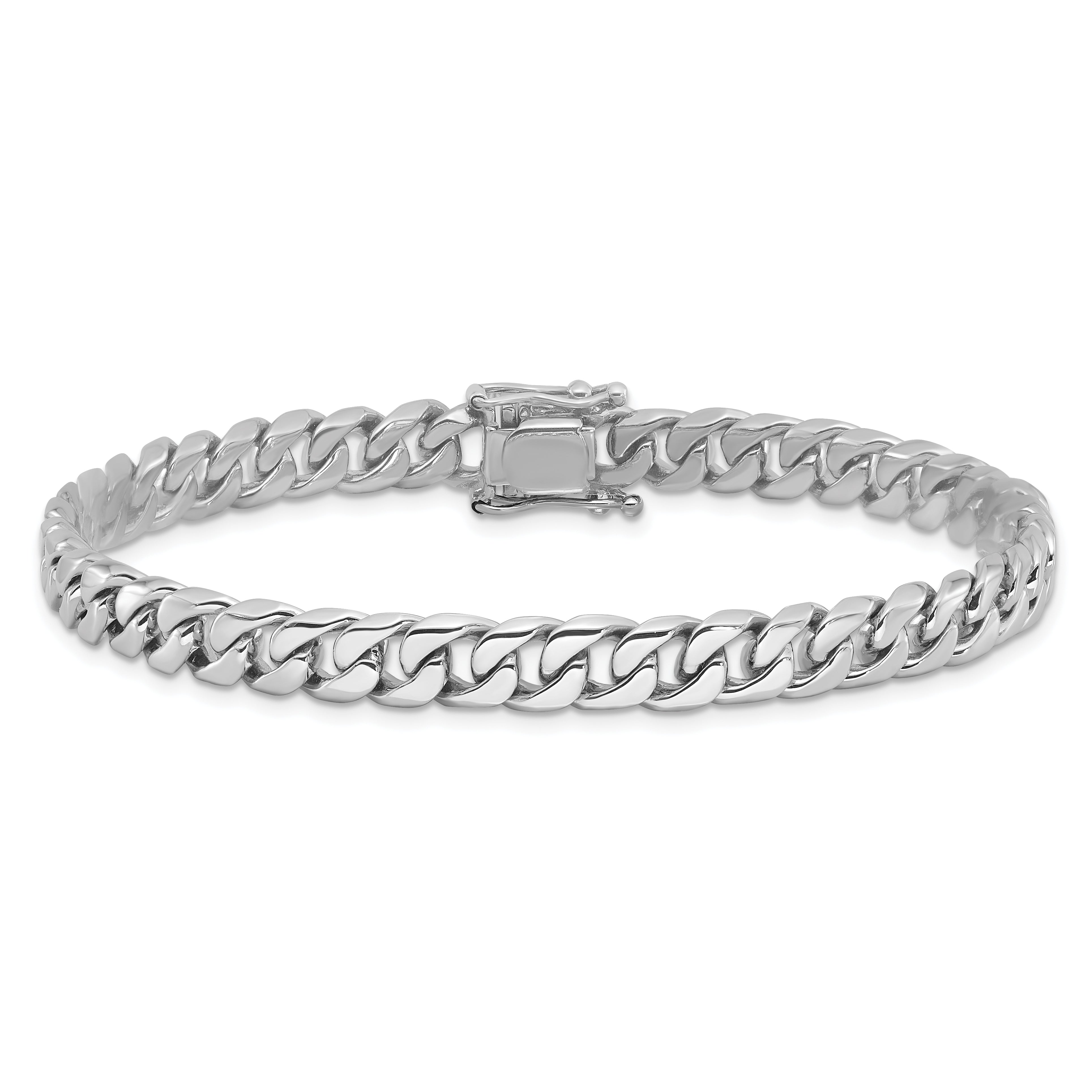 10k WG 6.8mm Hand-polished Flat Beveled Curb Link Bracelet