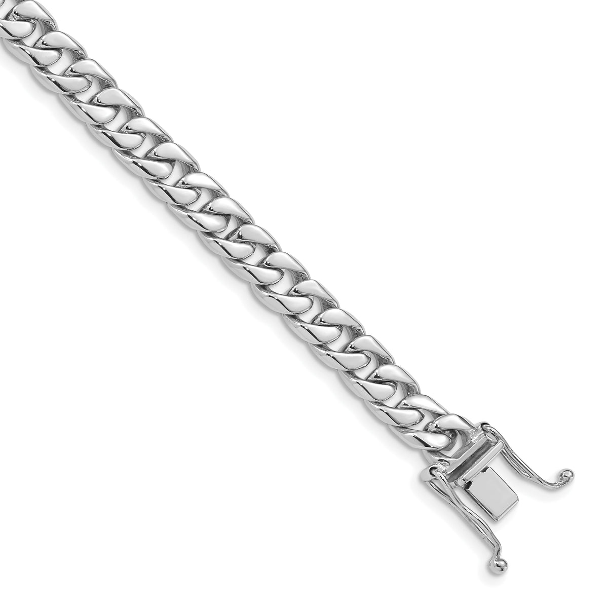 10k WG 6.8mm Hand-polished Flat Beveled Curb Link Bracelet