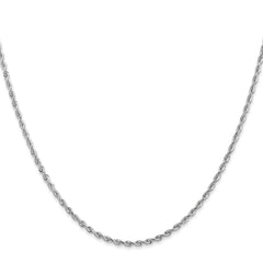 10k White Gold 2mm D/C Quadruple Rope Chain