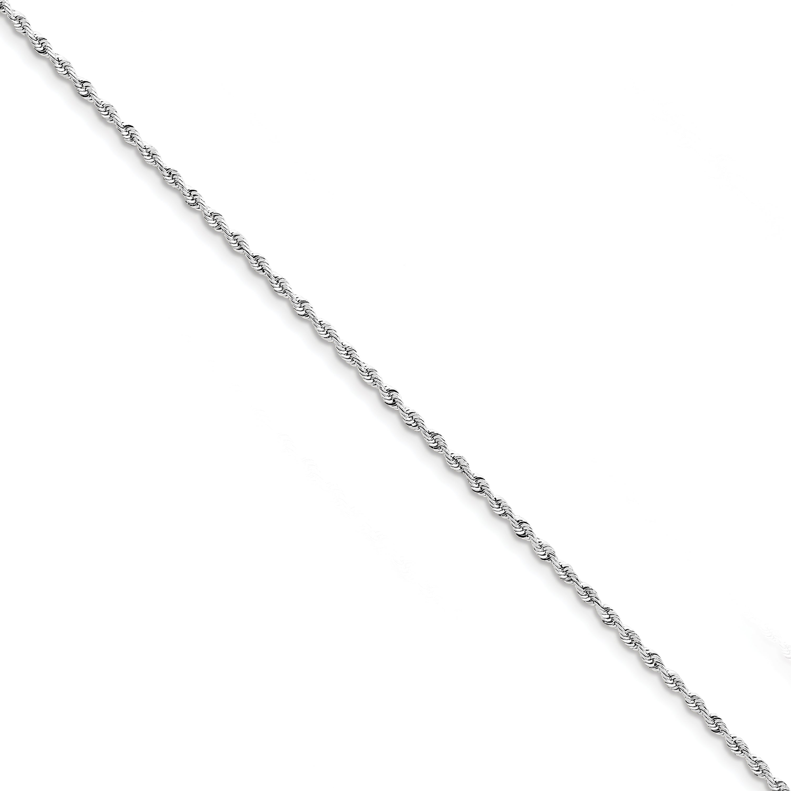 10K White Gold 2.25mm Diamond Cut Quadruple Rope Chain