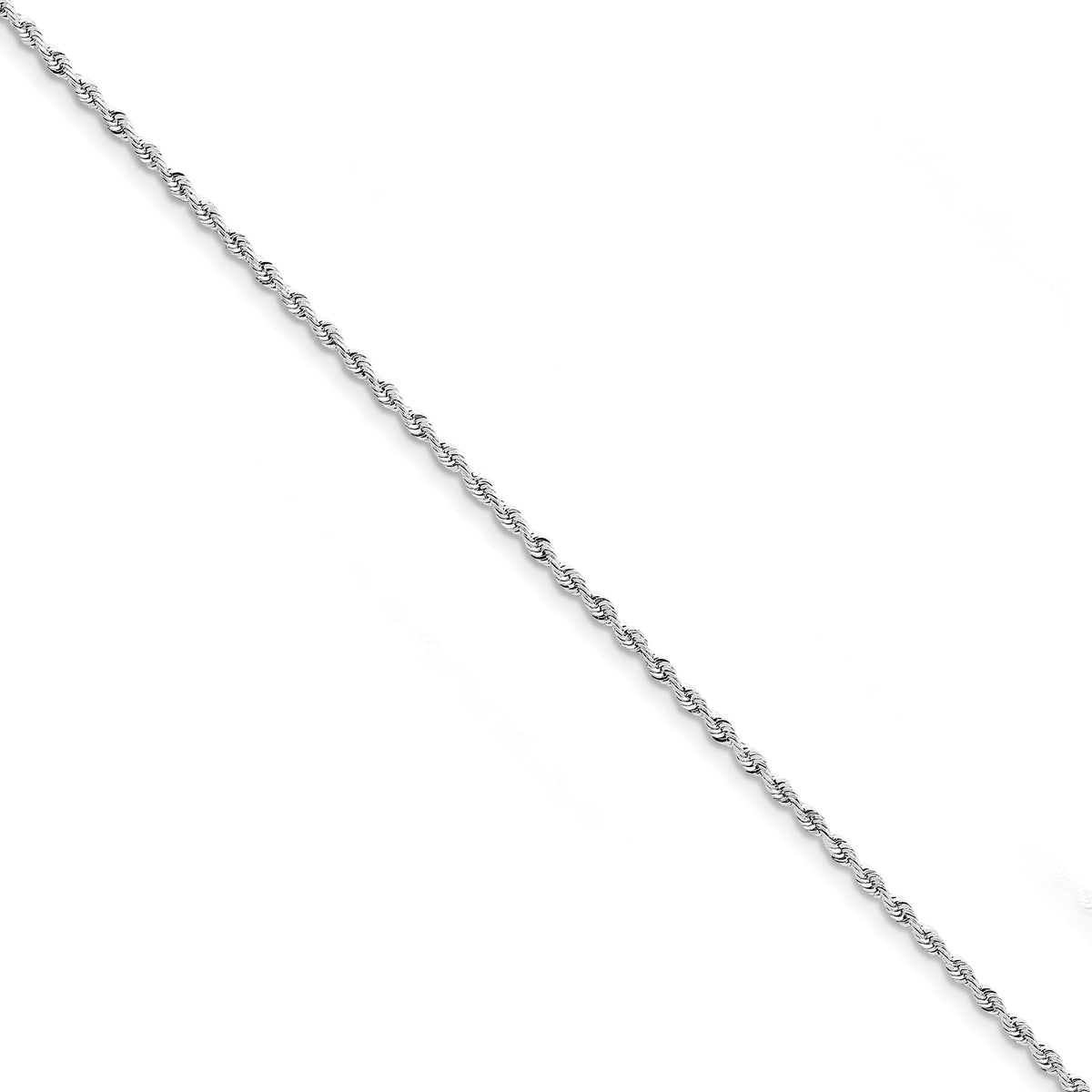 10K White Gold 2.25mm Diamond Cut Quadruple Rope Chain