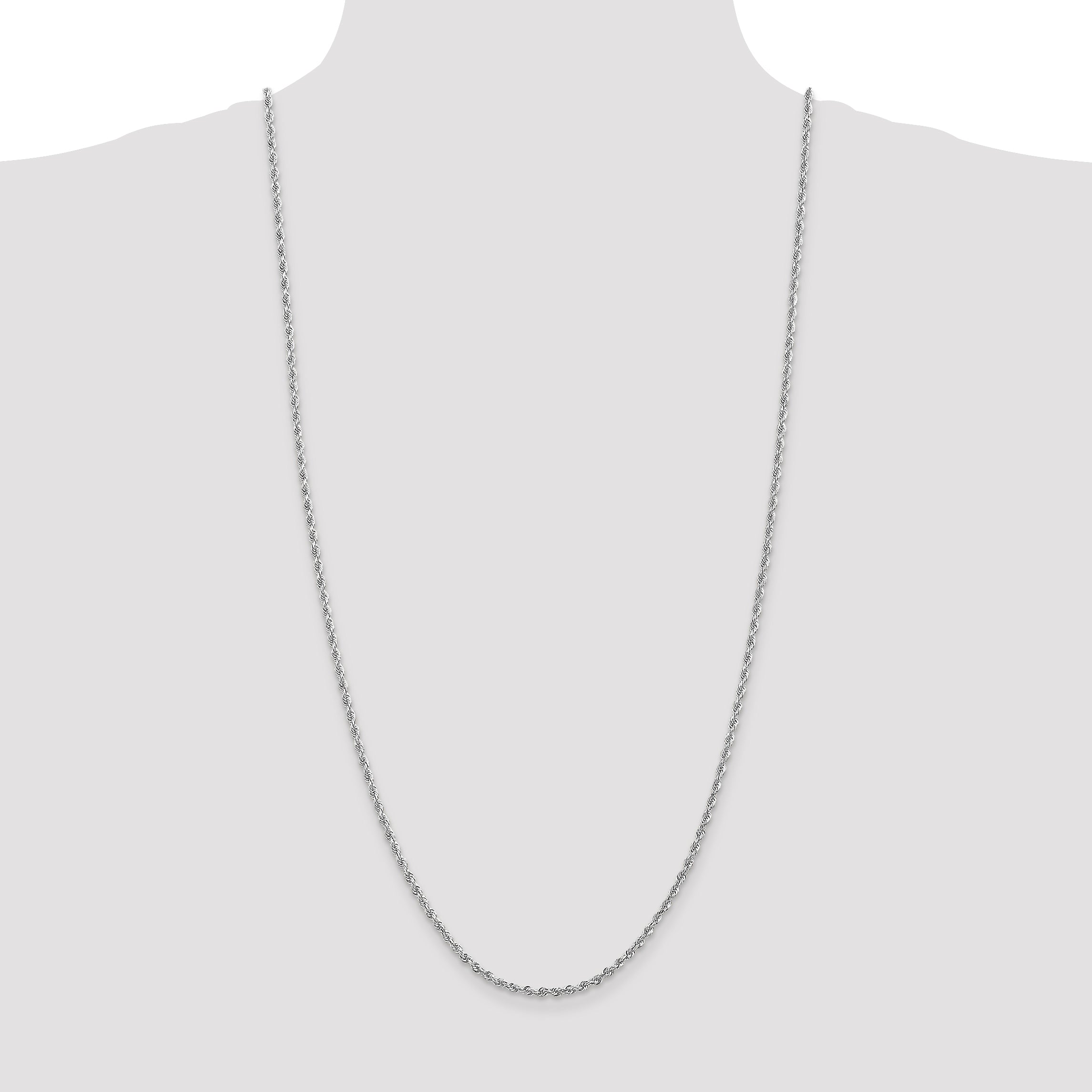 10k White Gold 2.75mm D/C Quadruple Rope Chain