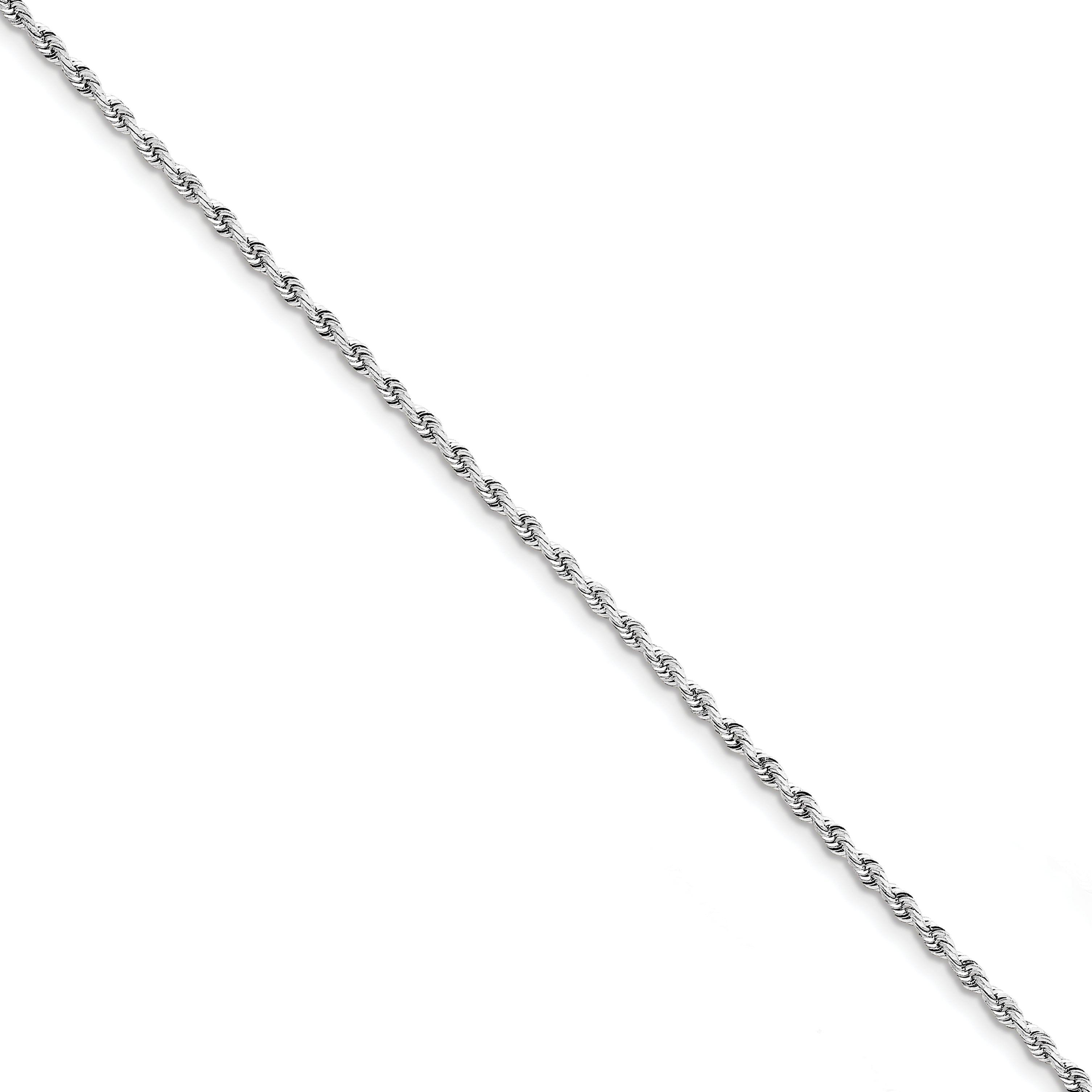 10k White Gold 2.75mm D/C Quadruple Rope Chain