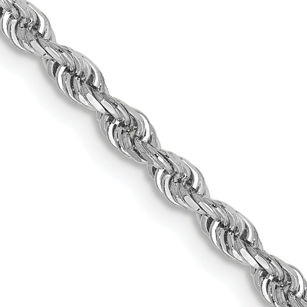 10k White Gold 2.75mm D/C Quadruple Rope Chain