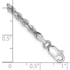 10k White Gold 3mm D/C Quadruple Rope Chain