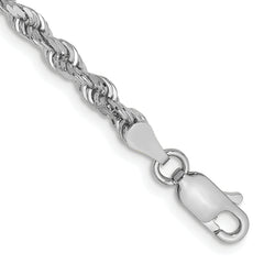 10k White Gold 3.35mm D/C Quadruple Rope Chain