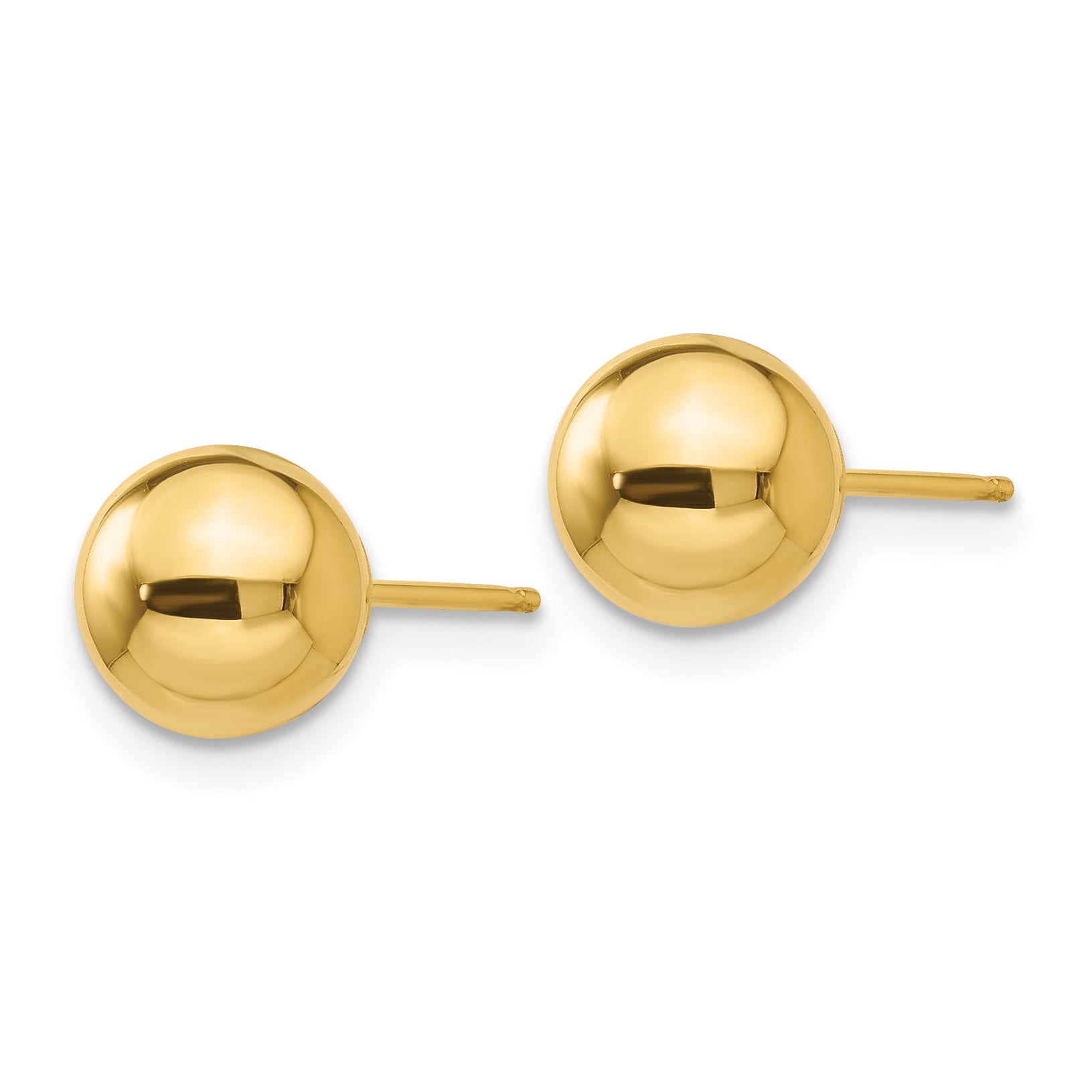 10k Polished 7mm Ball Post Earrings