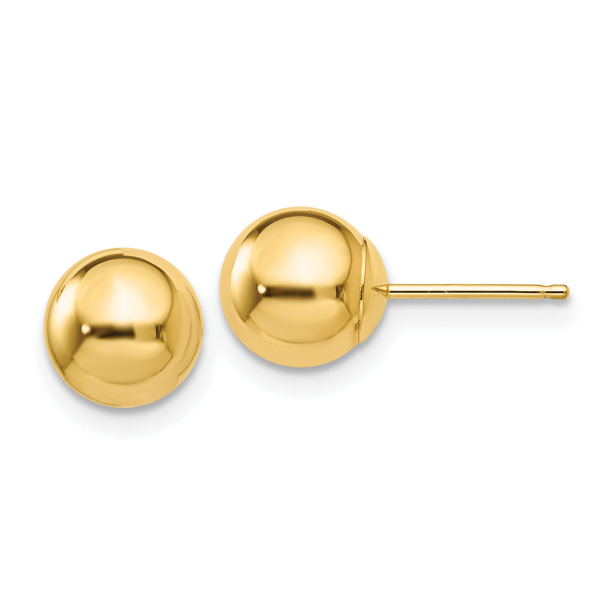 10k Polished 7mm Ball Post Earrings