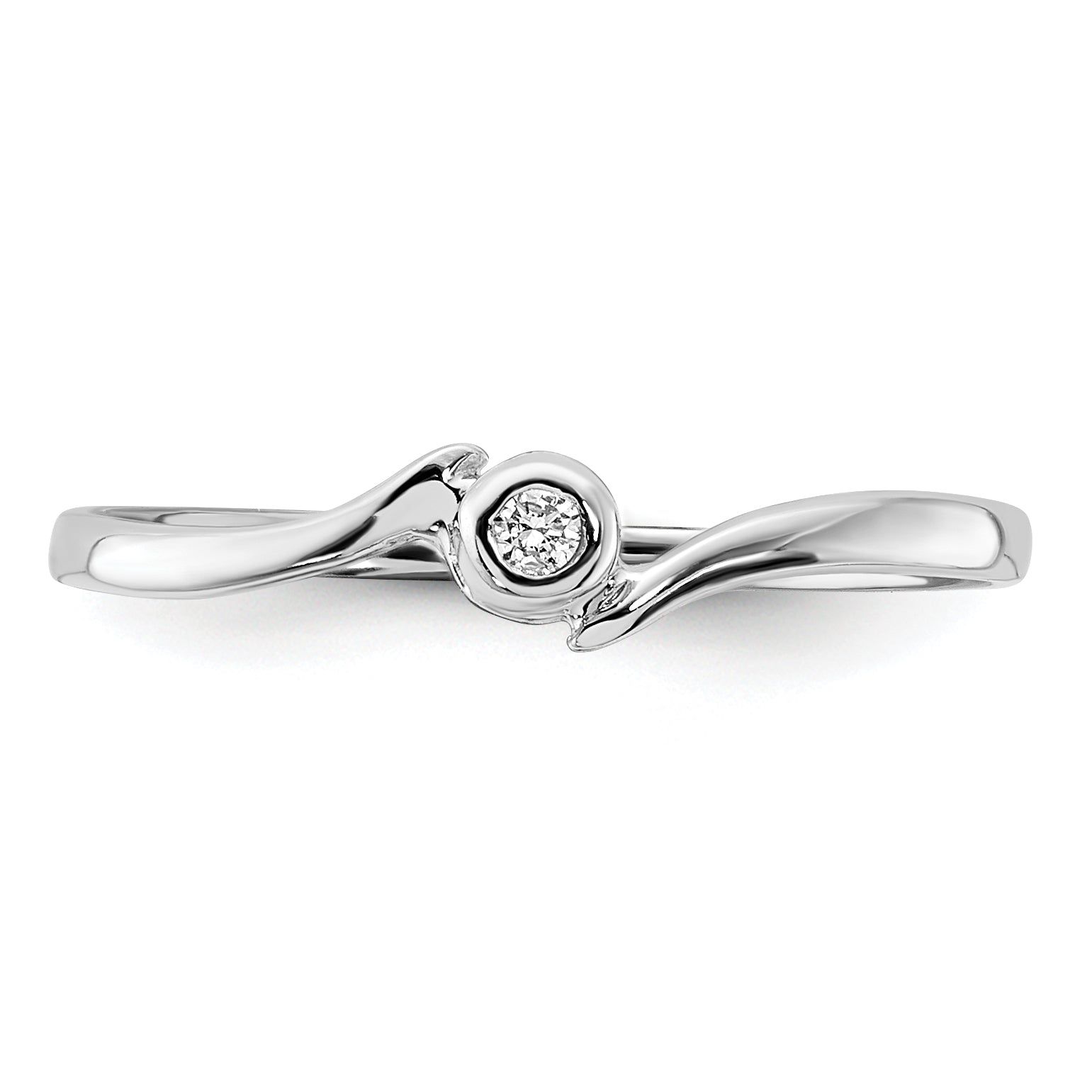 10k White Gold Polished AA Diamond Ring