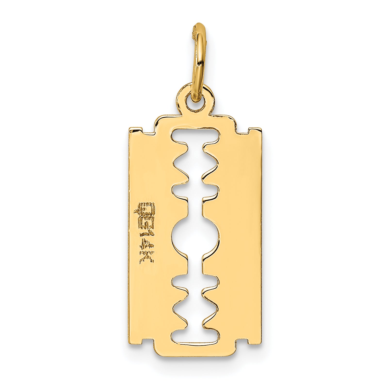 10k Polished Razor Blade Charm