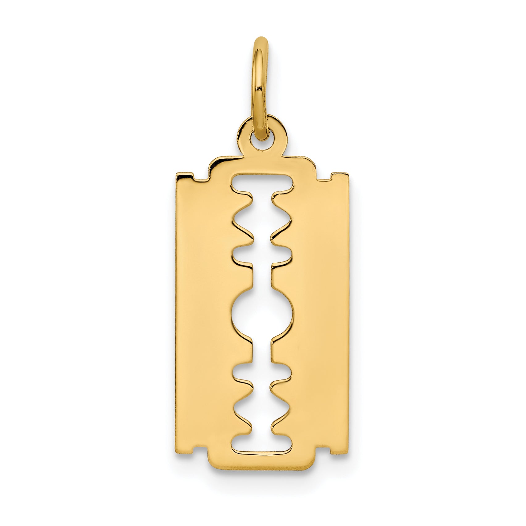 10k Polished Razor Blade Charm