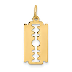 10k Polished Razor Blade Charm