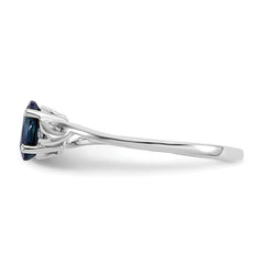 10k White Gold Polished Genuine Sapphire Birthstone Ring