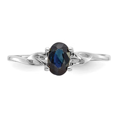 10k White Gold Polished Genuine Sapphire Birthstone Ring