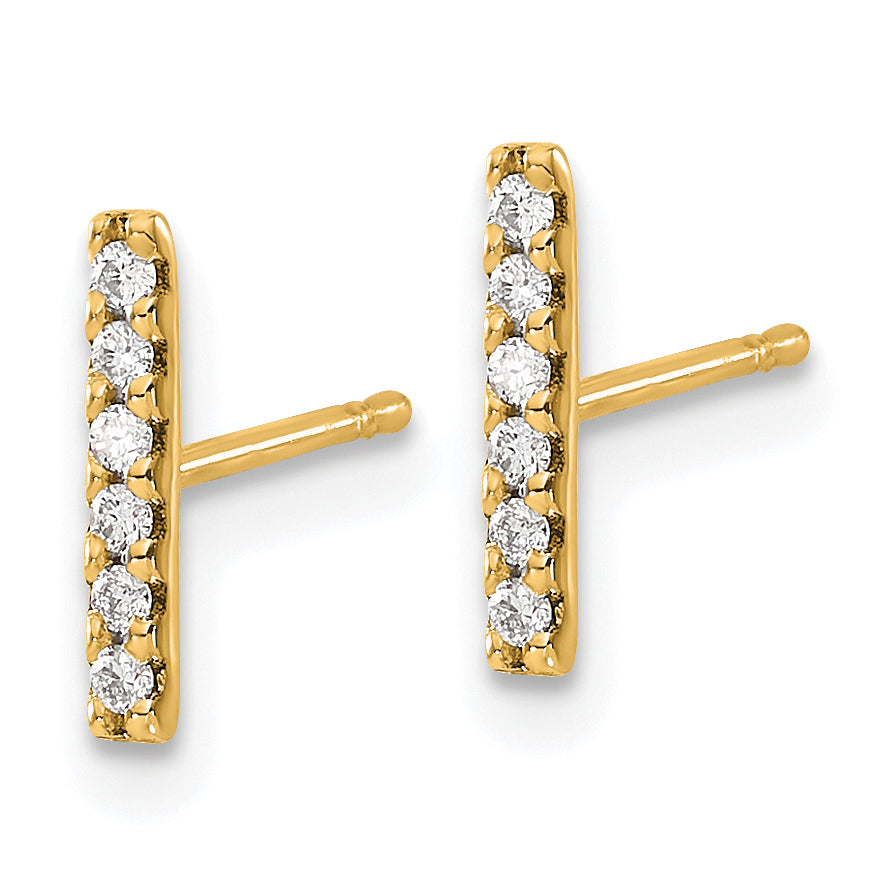 10k Diamond Bar Earrings