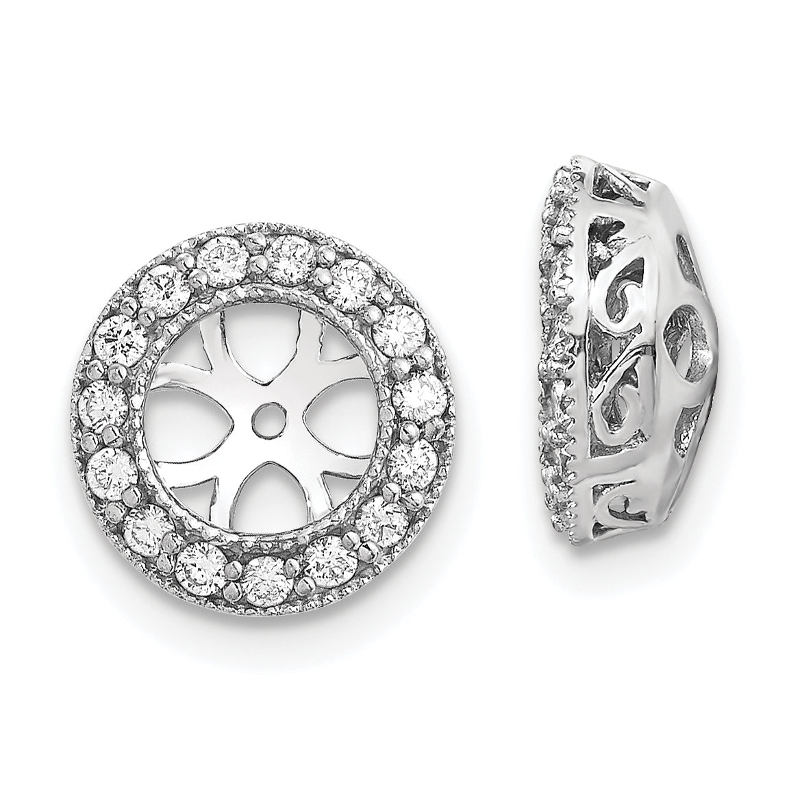 10k White Gold AA Diamond Earring Jacket