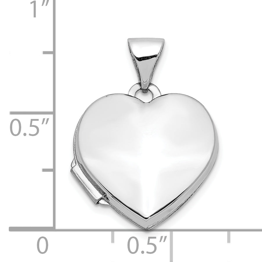 10k White Gold Polished Heart-Shaped Locket