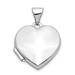 10k White Gold Polished Heart-Shaped Locket