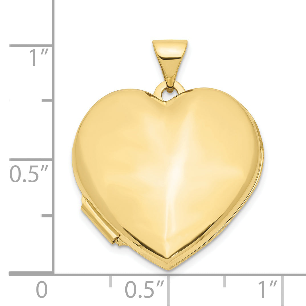 10k 21mm Heart Domed Plain Locket