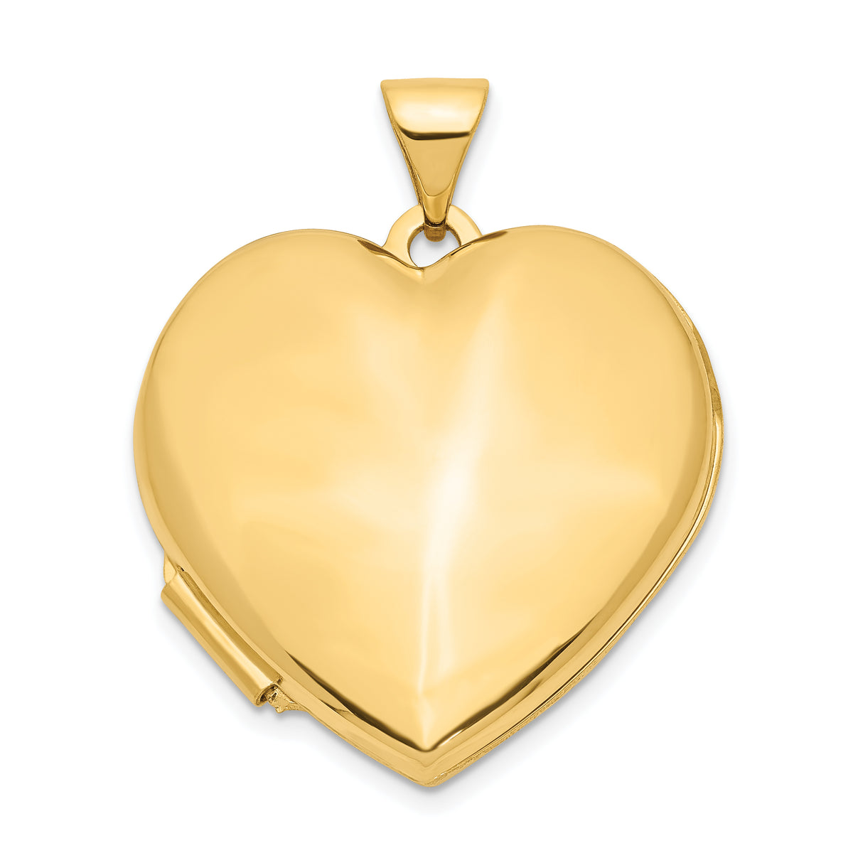 10k 21mm Heart Domed Plain Locket