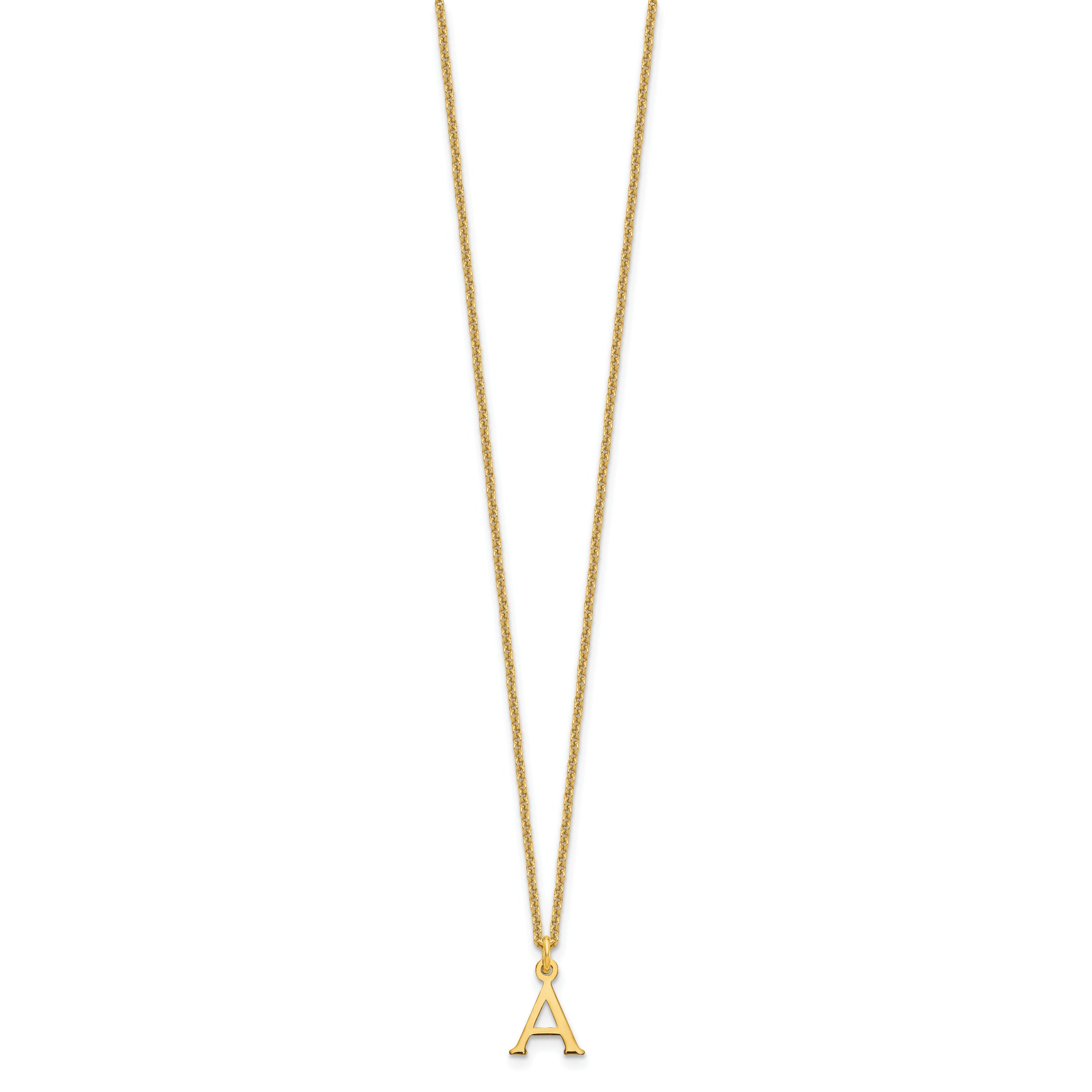 10KY Cutout Letter A Initial Necklace