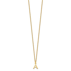 10KY Cutout Letter A Initial Necklace