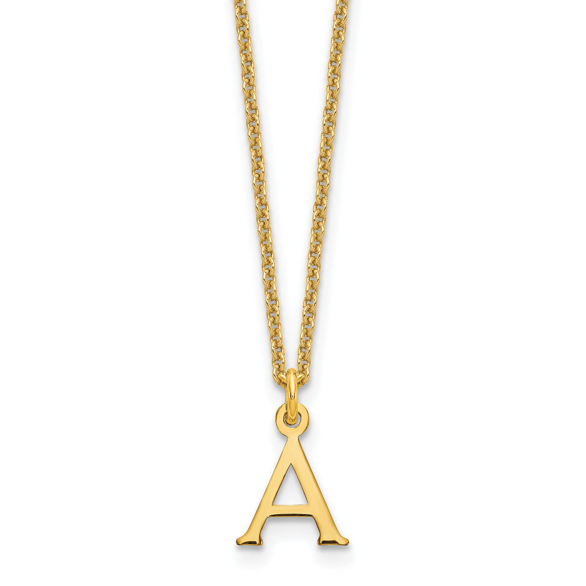 10KY Cutout Letter A Initial Necklace