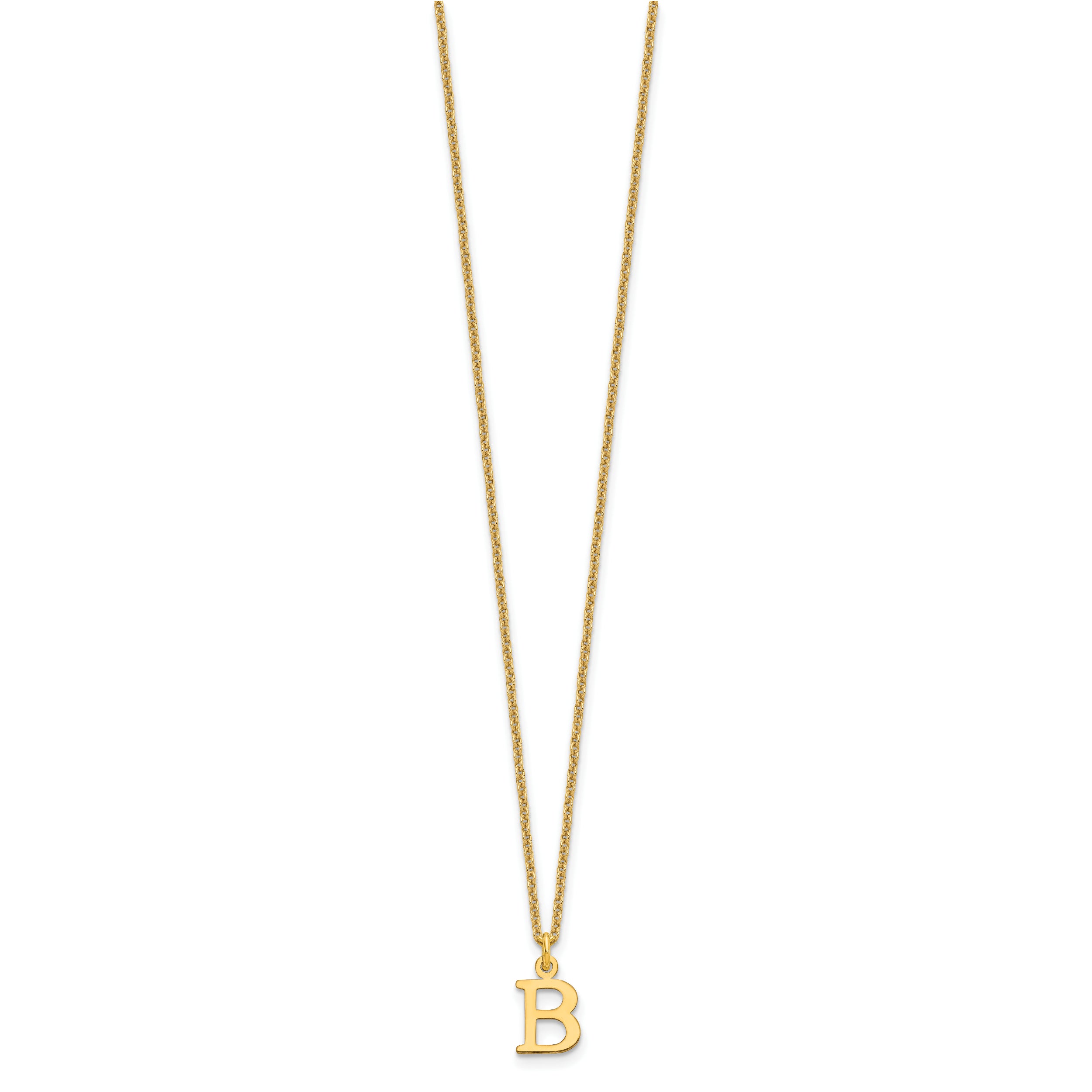 10KY Cutout Letter B Initial Necklace