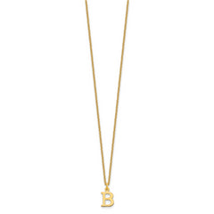 10KY Cutout Letter B Initial Necklace