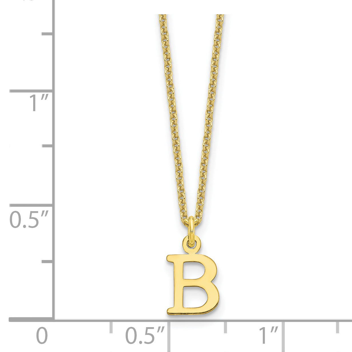 10KY Cutout Letter B Initial Necklace