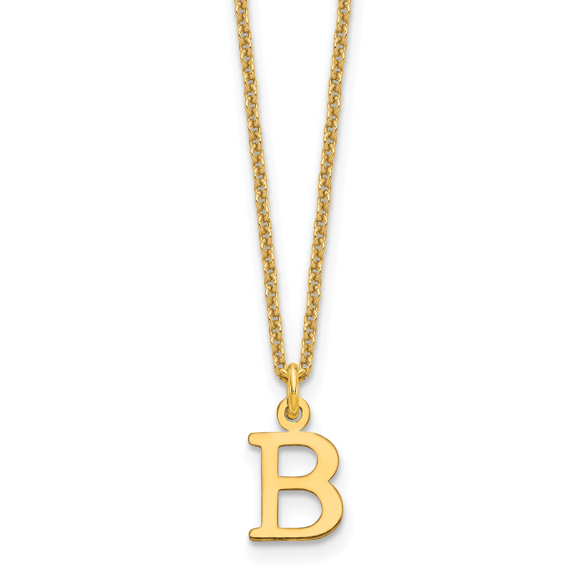 10KY Cutout Letter B Initial Necklace