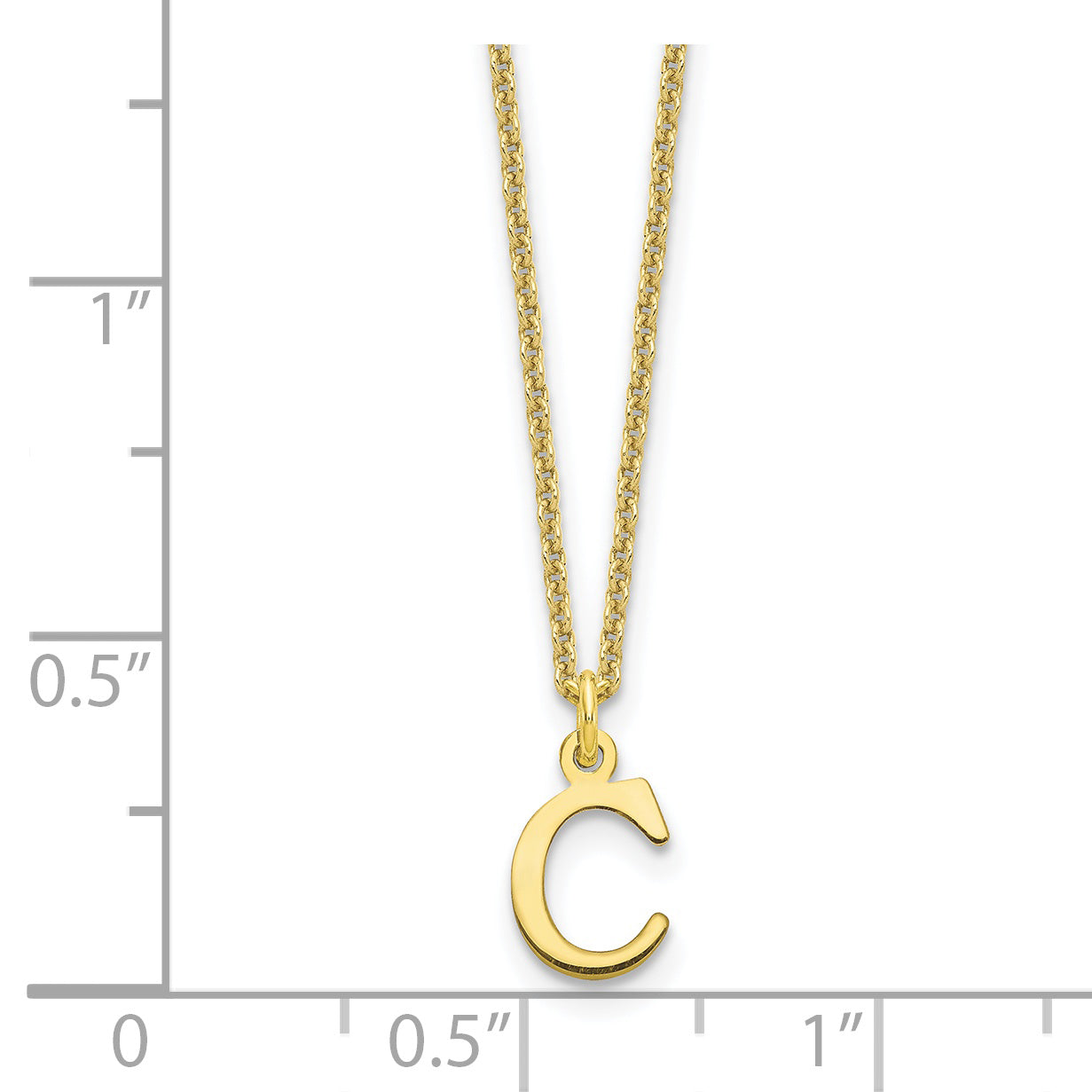 10KY Cutout Letter C Initial Necklace